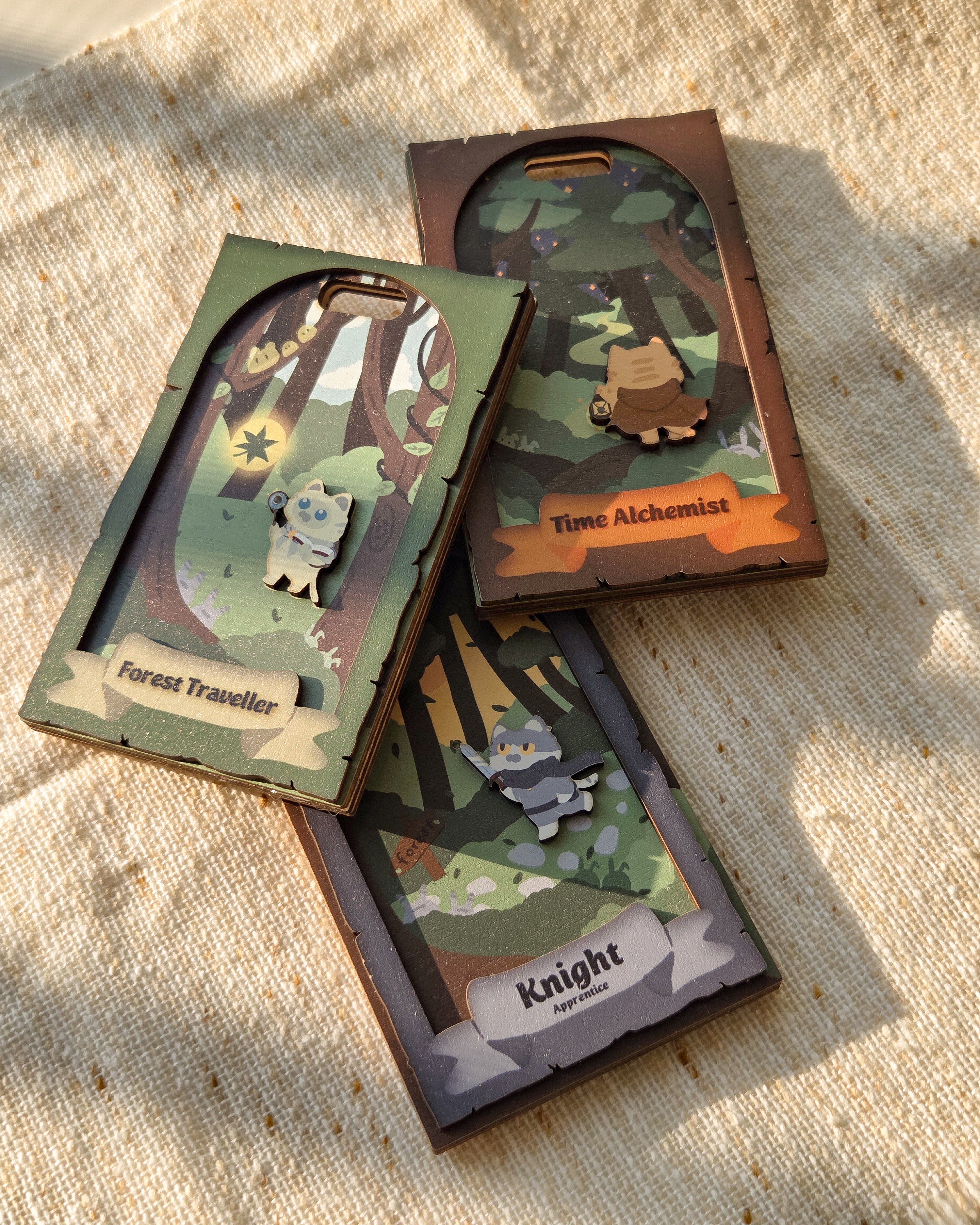 Real wooden cardholder with light photo
